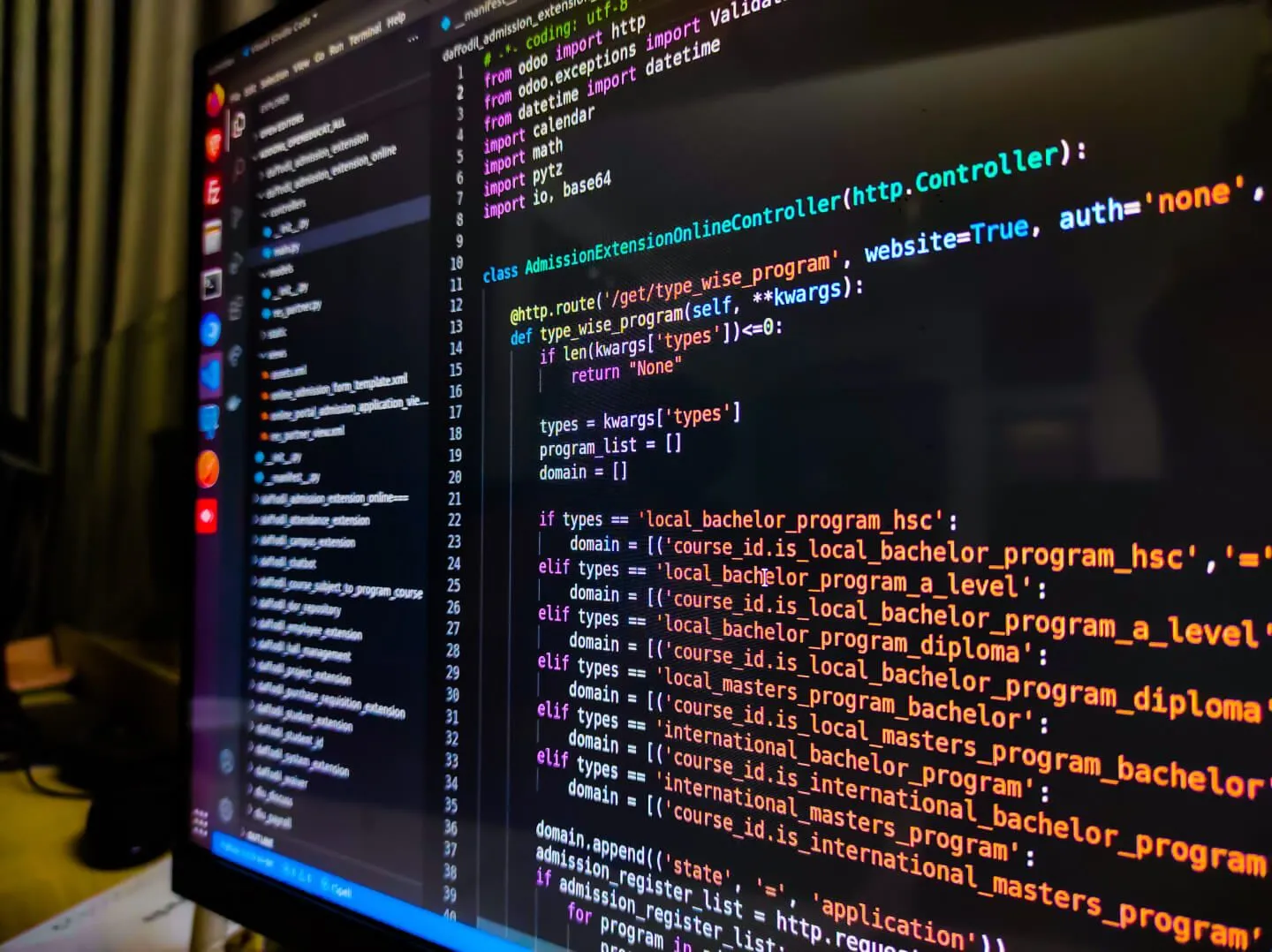 a view of javascript code on a monitor